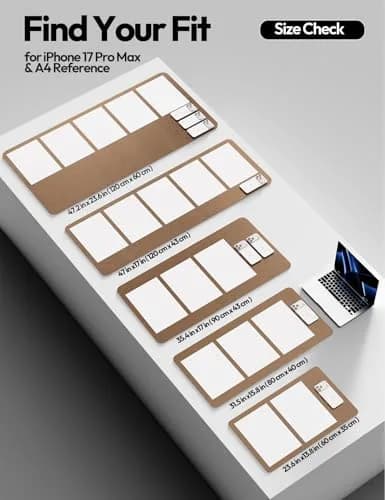 YSAGi PU Leather Desk Protector Mat 59.9cm x 34.9cm (23.6" x 13.8") | Shiny Bronze, Waterproof Writing Pad thumbnail 5