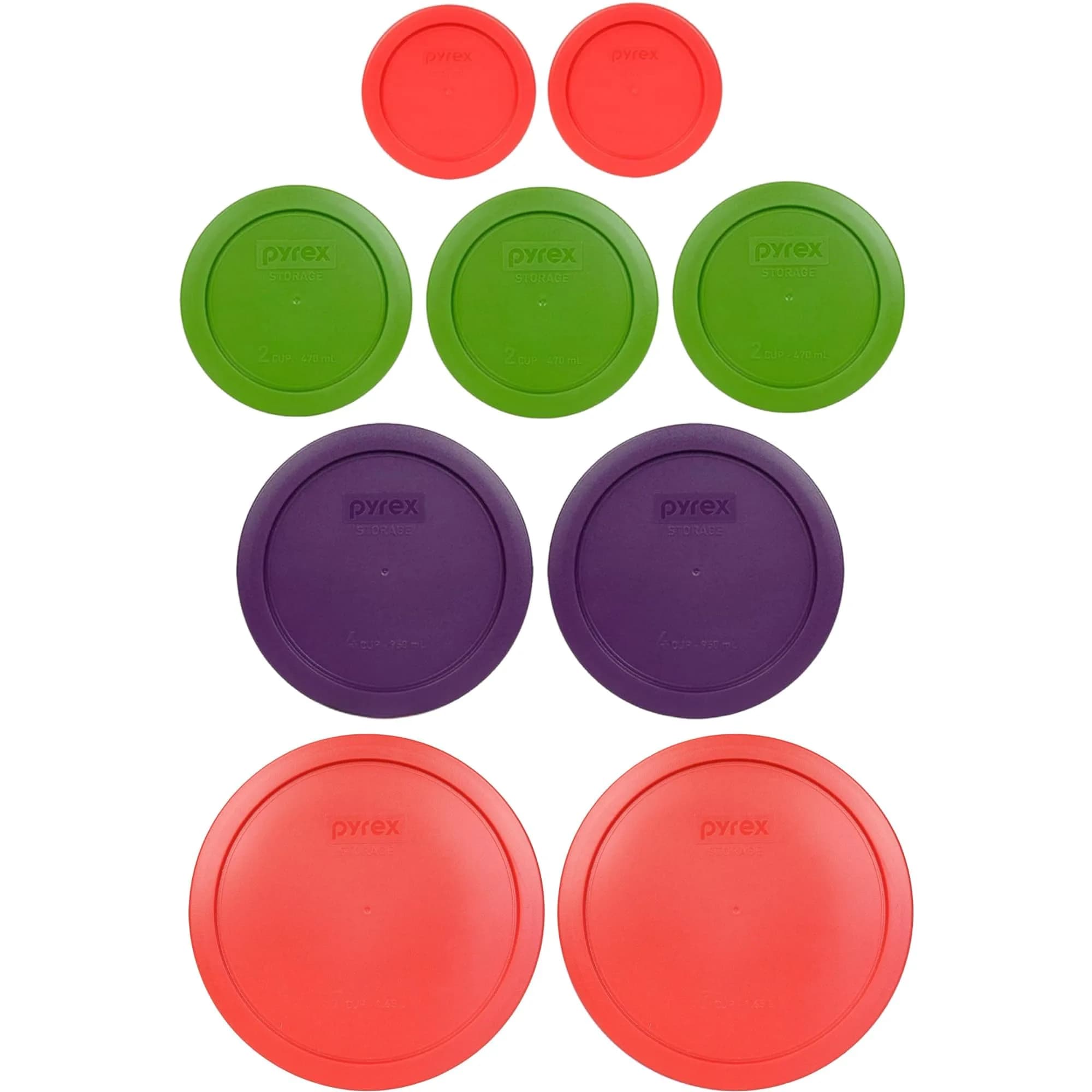 Pyrex 9-Piece Berry & Garden Themed Replacement Lids Set | BPA-Free Plastic, Microwave & Dishwasher Safe Covers - main product image