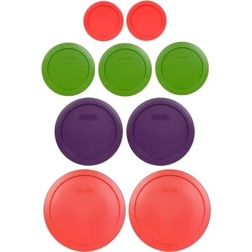 Pyrex 9-Piece Berry & Garden Themed Replacement Lids Set | BPA-Free Plastic, Microwave & Dishwasher Safe Covers thumbnail 1