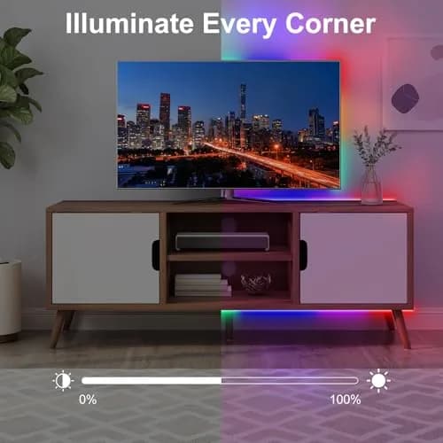 echosari LED Strip Lights 3.05m (10ft) Dual Color Changing (Warm White & Multicolor) with Remote | Battery Operated, Cuttable for Bedroom Party Decor thumbnail 6