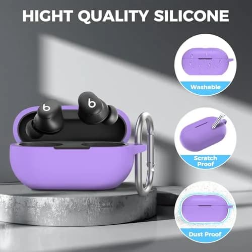 AHASTYLE Silicone Case for Beats Solo Buds (2024) Lavender | Protects Earbuds & Charging Case thumbnail 5