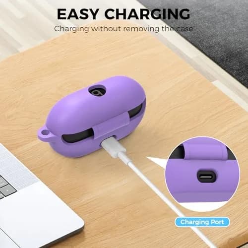 AHASTYLE Silicone Case for Beats Solo Buds (2024) Lavender | Protects Earbuds & Charging Case thumbnail 3
