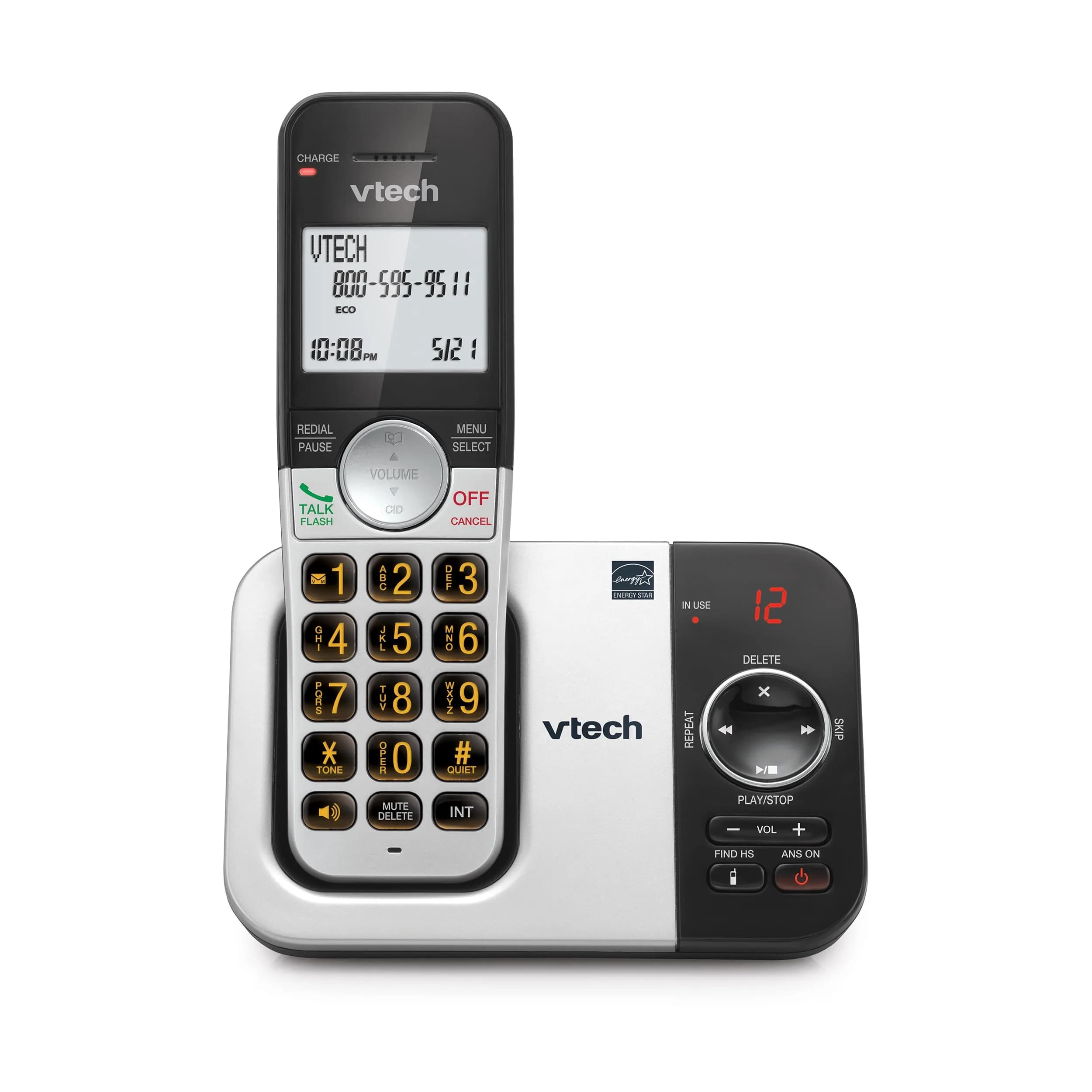 VTech VG232 Cordless Home Phone with Answering Machine, Large Backlit Display & Big Buttons | DECT 6.0 - main product image