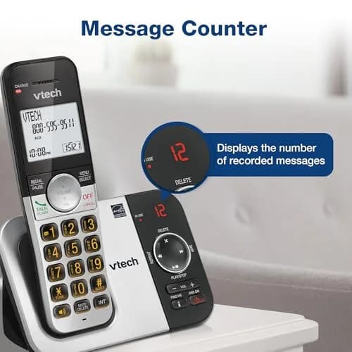 VTech VG232 Cordless Home Phone with Answering Machine, Large Backlit Display & Big Buttons | DECT 6.0 thumbnail 5