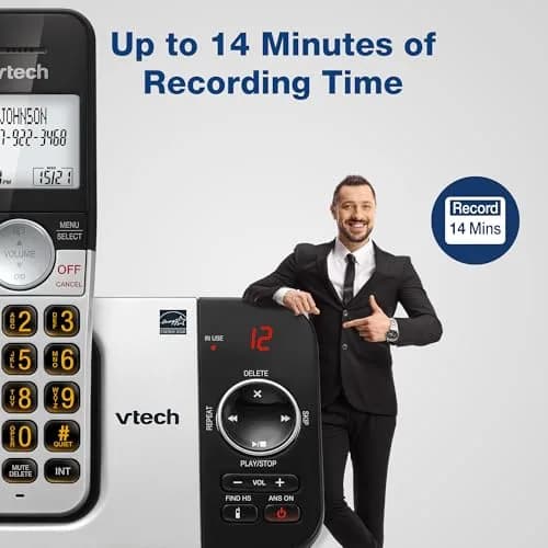 VTech VG232 Cordless Home Phone with Answering Machine, Large Backlit Display & Big Buttons | DECT 6.0 thumbnail 3