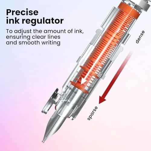 WRITECH Clictek Retractable Fountain Pen Fine Black Ink with 5 Cartridges | Smooth Ink Flow for Students & Office thumbnail 6