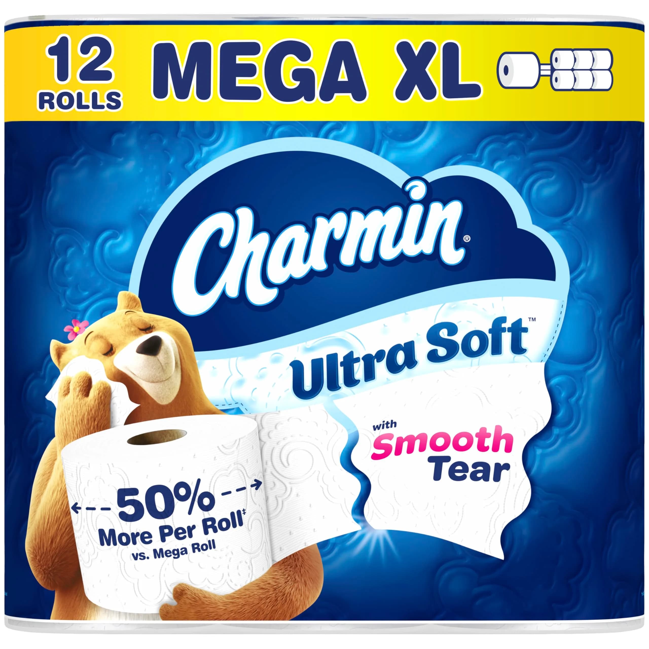 Charmin Ultra Soft Toilet Paper 12 Mega XL Rolls (336 Sheets Per Roll) | Trusted Softness, Better Tear