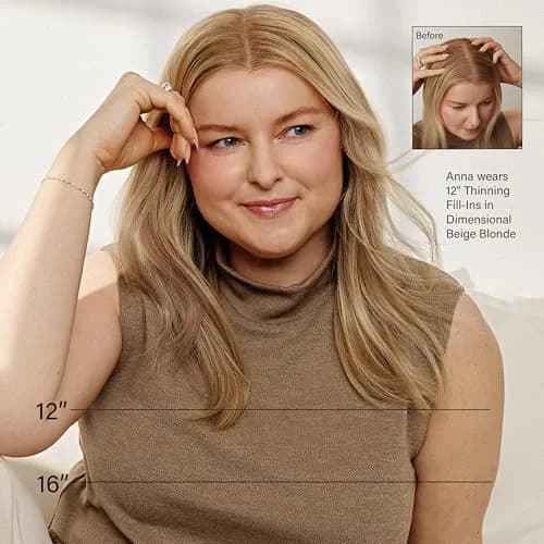 LUXY Scalp Hair Fill-In Extensions Dark Brown Balayage 12" | Natural Coverage & Seamless Blend thumbnail 5