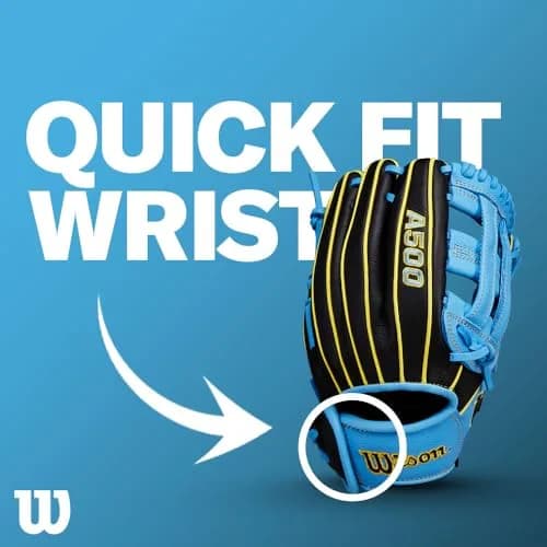 Wilson A500 12" Infield Youth Baseball Glove - Left Hand Throw, Navy/Blue/Red | H-Web Design for Quick Transfers thumbnail 7