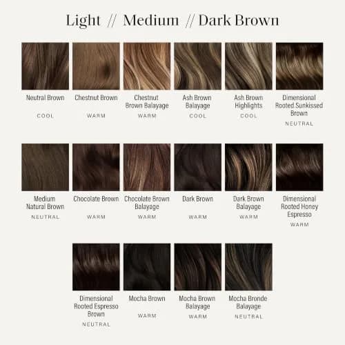 LUXY Classic Clip-In Hair Extensions Chestnut Brown Balayage | 20 Inch, 160g, Natural Blend, Remy Human Hair thumbnail 4