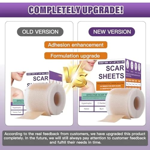 PSECICI Silicone Scar Sheets 3M (1.6" x 120") | Medical Grade Scar Tape for All Scar Types thumbnail 6