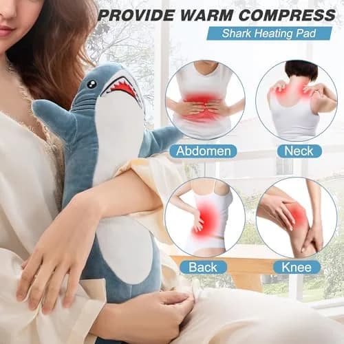 HOTHUGZ Shark Heating Pad for Period, Electric Belly & Back Warmth | USB Plush Shark thumbnail 4