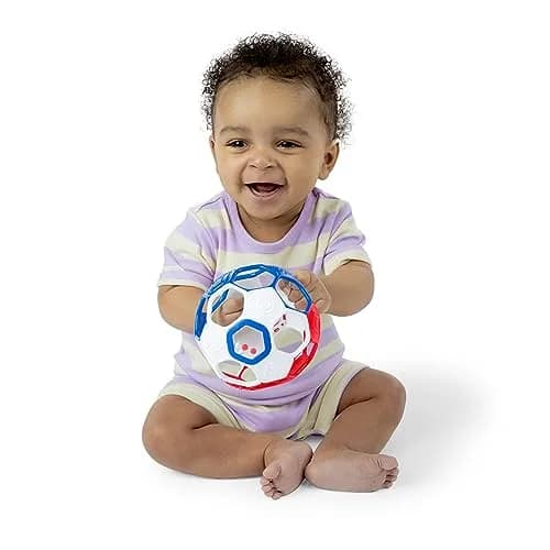 Bright Starts Oball Grippin' Goals Rattle Soccer Ball 2-Pack | Easy-Grasp Toy for Newborns & Up thumbnail 7