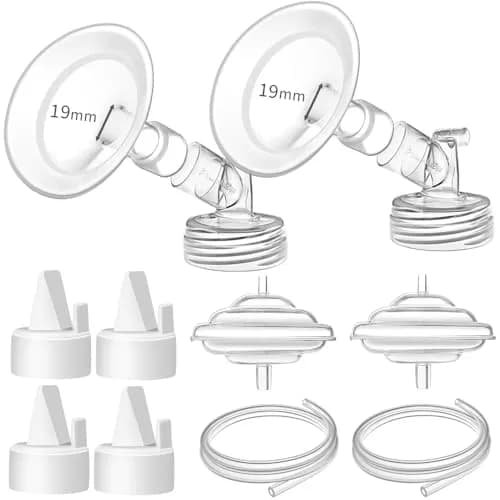 PumpMom-us 19mm Oval Flange Pump Parts Set for Spectra S1/S2/9 Plus | 10-Piece Replacement Kit with Duckbill Valves & Tubing thumbnail 1