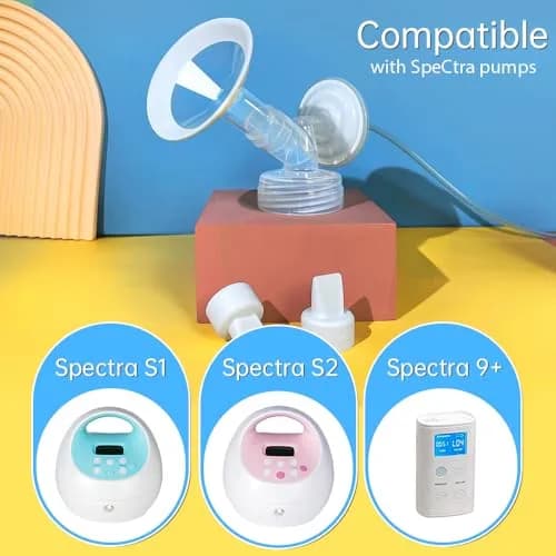 PumpMom-us 19mm Oval Flange Pump Parts Set for Spectra S1/S2/9 Plus | 10-Piece Replacement Kit with Duckbill Valves & Tubing thumbnail 2