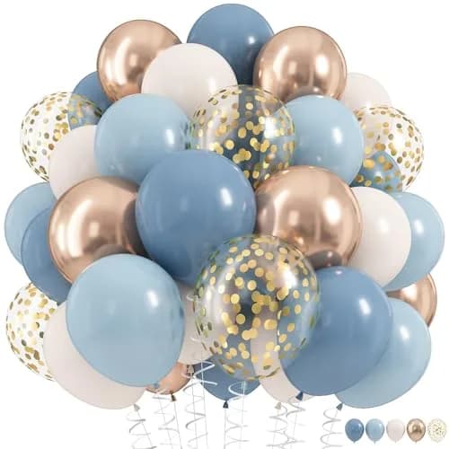 HILAVO Dusty Blue Balloon Set 60Pcs 12 Inch | Assorted Colors Balloon for Parties thumbnail 1