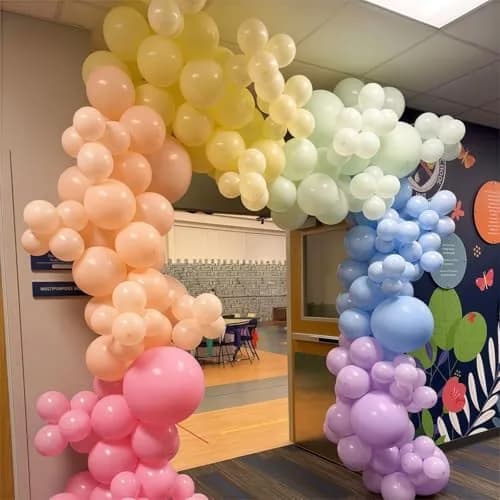 HILAVO Pastel Rainbow Balloons 60Pcs 12 Inch | Assorted Colors Latex Balloon for Party Decorations thumbnail 7