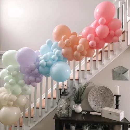 HILAVO Pastel Rainbow Balloons 60Pcs 12 Inch | Assorted Colors Latex Balloon for Party Decorations thumbnail 10