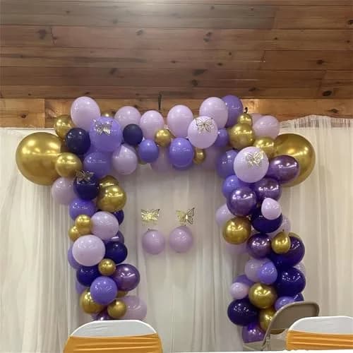 HILAVO Purple Gold Balloons Set 60Pcs 12 Inch | Assorted Colors Balloon for Party Planners thumbnail 6