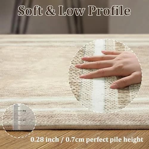 OJIA 2'x5' (61cm x 152cm) Runner Rug | Machine Washable Non-Slip Polyester Hallway Carpet thumbnail 4