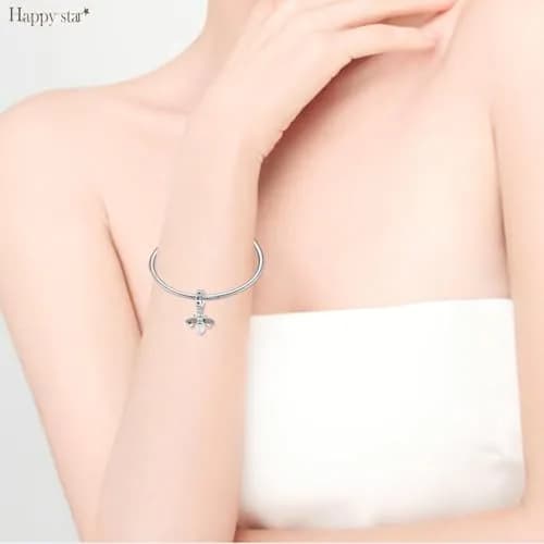 HappyStar 925 Sterling Silver Charm Beads for Bracelets & Necklaces | Unique Dangle Pendants with Spacer Beads thumbnail 3
