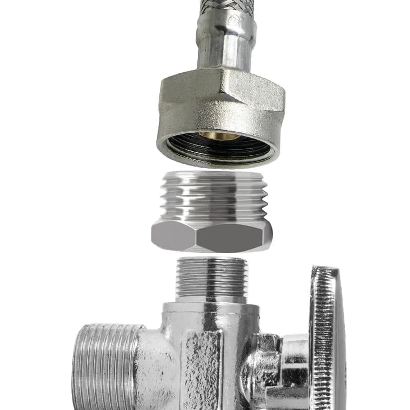 beduan 3/8" Comp Female to 1/2" G Male Stainless Steel Water Line Adapter Set (2-Pack) | Connects Old Shutoff Valves to Modern Faucet Supply Lines thumbnail 5