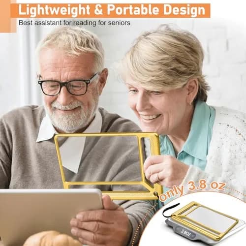 AKKYCVS Gold 5X Full Page Magnifier | Lightweight Rectangular Magnifier for Seniors and Low Vision thumbnail 6