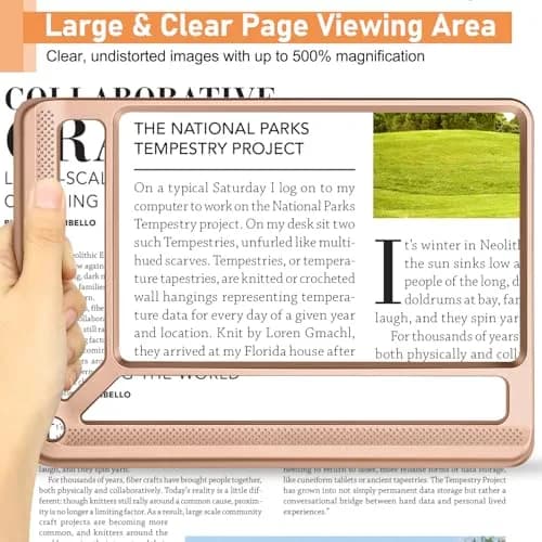 AKKYCVS 5X Full Page Magnifying Glass with Handle | 12.7cm (5 Inch) Viewing Area thumbnail 2