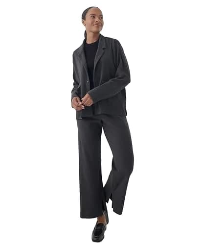 Pact Organic Cotton Women's Relaxed Blazer Charcoal Heather | Sustainable, Comfortable Fit, Machine Washable thumbnail 1