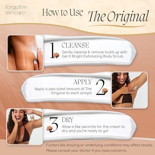 Forgotten Skincare Underarm Brightening Body Cream 50ml (1.7 Fl Oz) | Vitamin C & Salicylic Acid for Dark Underarms thumbnail 6