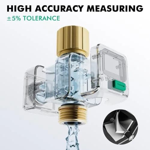 Restmo Water Flow Meter with Brass Inlet/Outlet, Measure Gallon/Liter Consumption & Flow Rate | 1-45.5 LPM (1-12 GPM) thumbnail 5