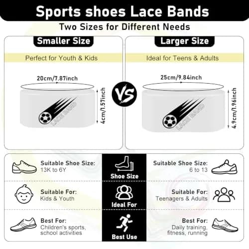 Patelai White 4 Pcs Soccer Lace Band Cleat Cover Youth Adult | Prevents Shoelace Loosening During Play thumbnail 2