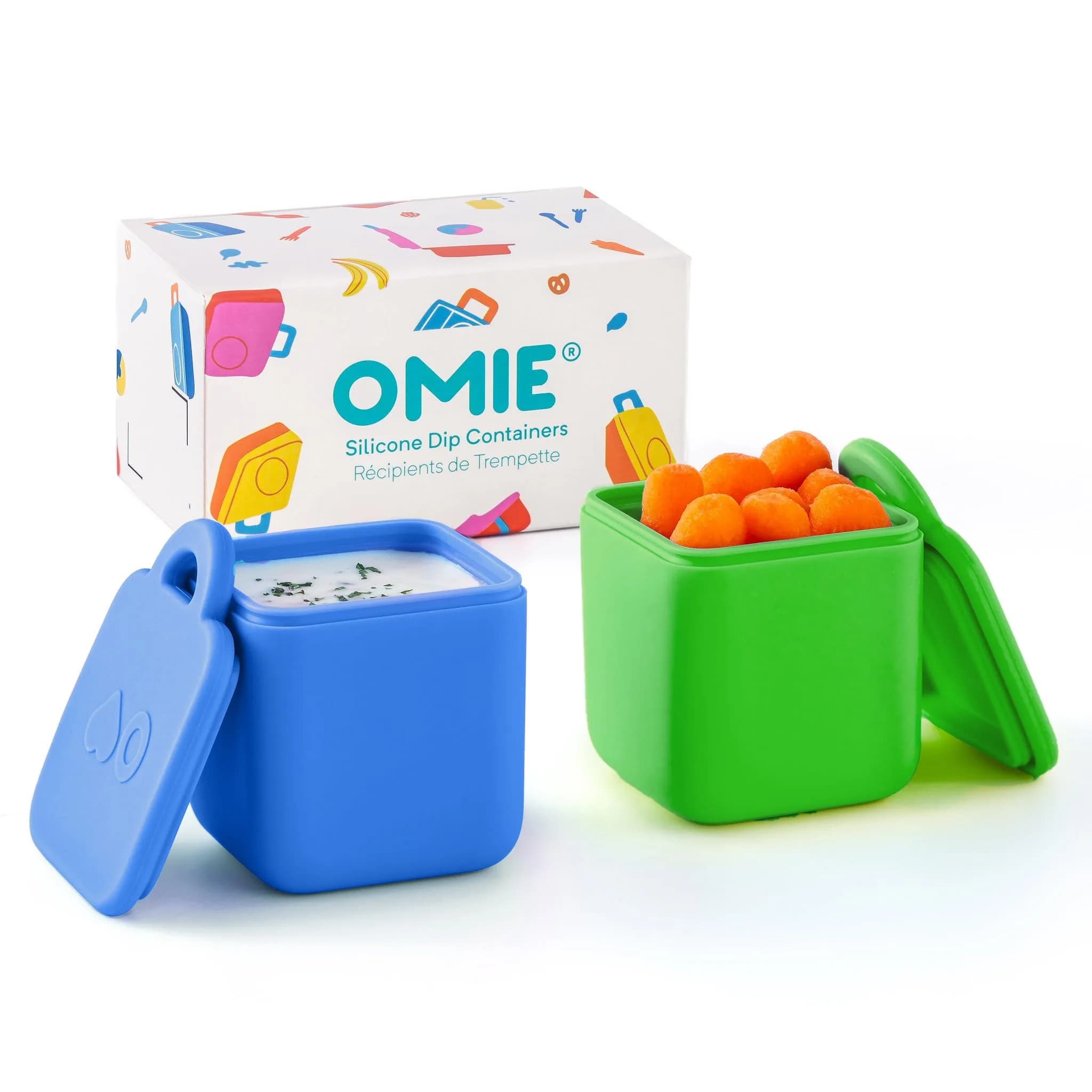 Omie OmieBox UP Leakproof Dip Containers 2 Pack 118ml (4 Fl Oz) | Perfect for Kids' Lunches
