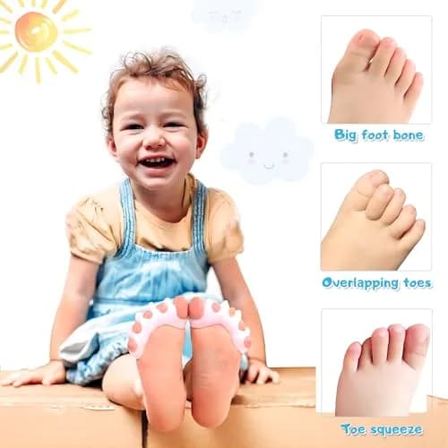 ERSANLI Toe Separators Kids Corrector for Pedicure 2 Pairs | Supports Toe Alignment & Comfort thumbnail 3