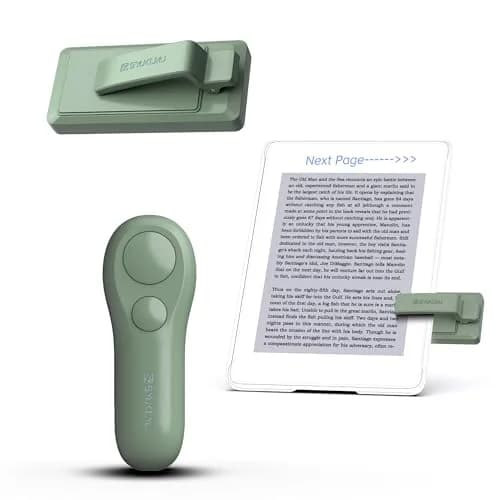 SK SYUKUYU RF Remote Control Page Turner for Kindle, iPad, iPhone, Android Tablets, Surface - Green | Hands-Free Reading & Photography thumbnail 1