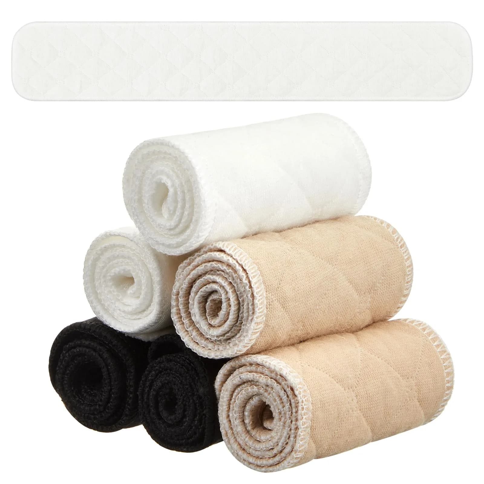 Toulite Cotton Bra Liners Sweat Pads Medium | Soft, Reusable & Breathable — White, Nude, Black / Medium