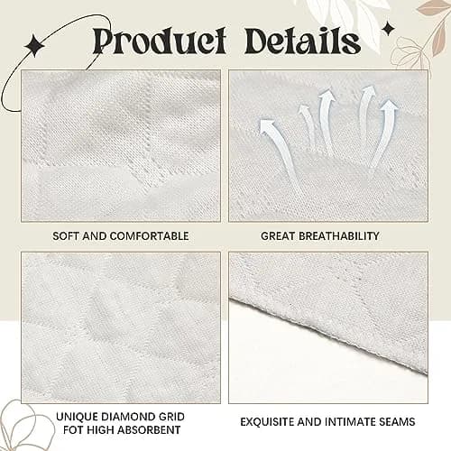 Toulite Cotton Bra Liners Sweat Pads Medium | Breathable, Reusable & Soft thumbnail 3