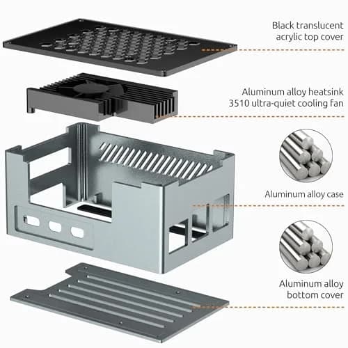 InnoMaker Aluminum Alloy Case for Raspberry Pi 5 | Dual Cooling & Compatibility thumbnail 6