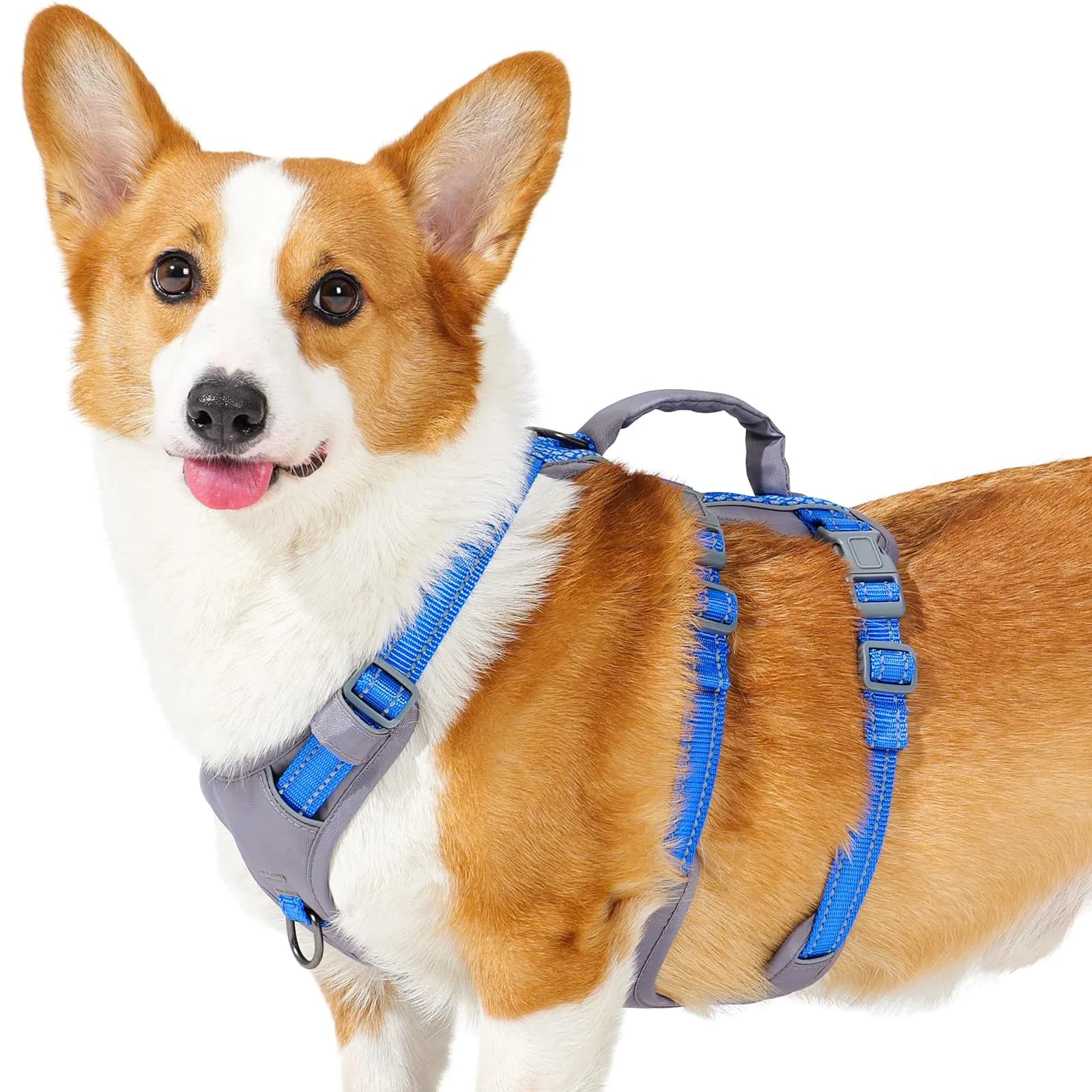 Huntboo Escape Proof Dog Harness with Handle, Lavender Purple, Size S | No-Pull, Breathable, Reflective, Adjustable Lift Harness for Small, Medium, Large Dogs — Sea Blue / Medium