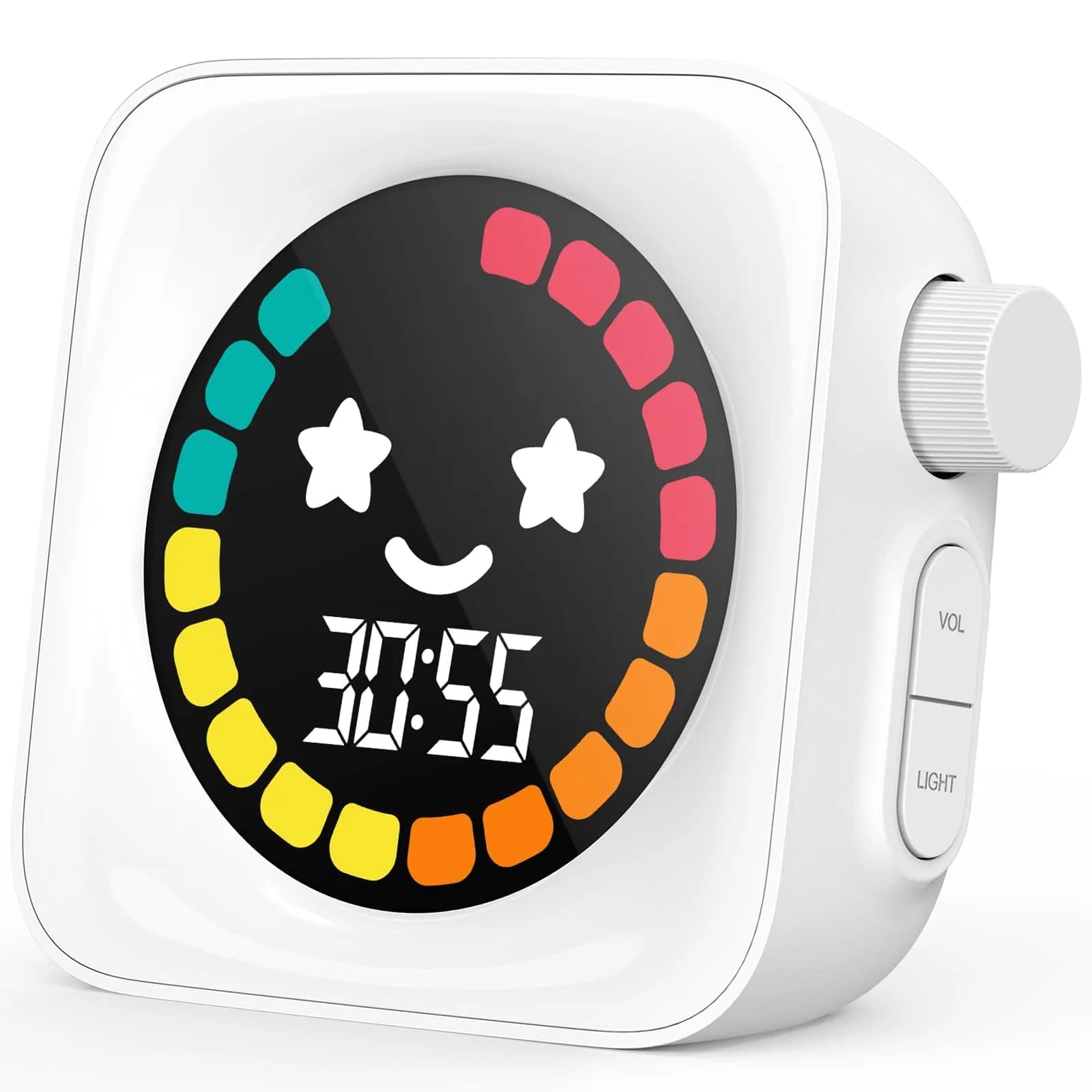 HAUKINIX Visual Timer for Kids ADHD 99-Mins Digital Countdown Stopwatch Timer Blue | 8.6cm (3.4in) x 7.8cm (3.1in) x 4.3cm (1.7in) — White