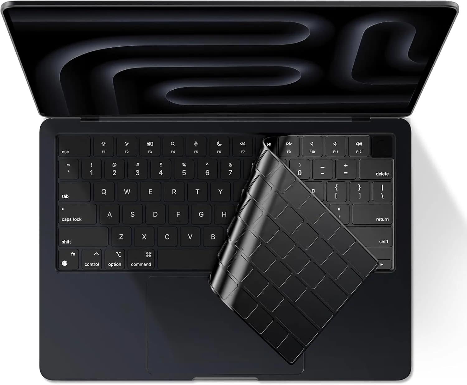 EooCoo Keyboard Cover for MacBook Pro 14/16, Air 13/15, Neo 13 Black Clear | Fits US Layout Models