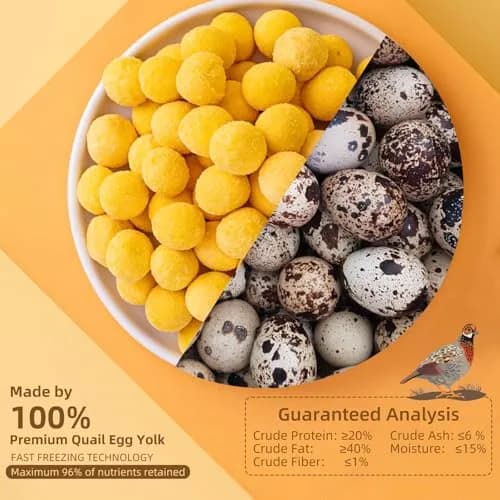 Hkpetty Freeze Dried Cats and Dogs Treats Quail Egg Yolk 1 Count | Natural Wholesome Pet Snack thumbnail 3