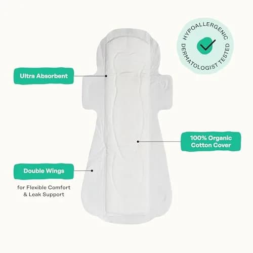 The Honey Pot Company Cooling Herbal Overnight Pads 48 Count (1.7 kg) | Gynecologist & Dermatologist Tested thumbnail 5