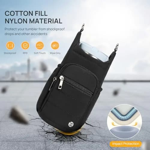 Telena Water Bottle Holder with Strap for Women | 40oz Capacity Waterproof Carrier thumbnail 8
