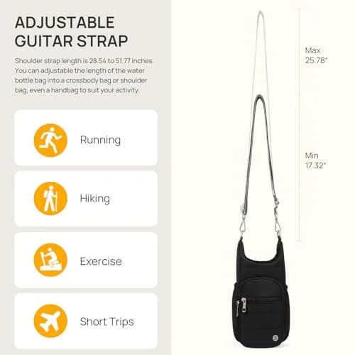 Telena Water Bottle Holder with Strap for Women | 40oz Capacity Waterproof Carrier thumbnail 3