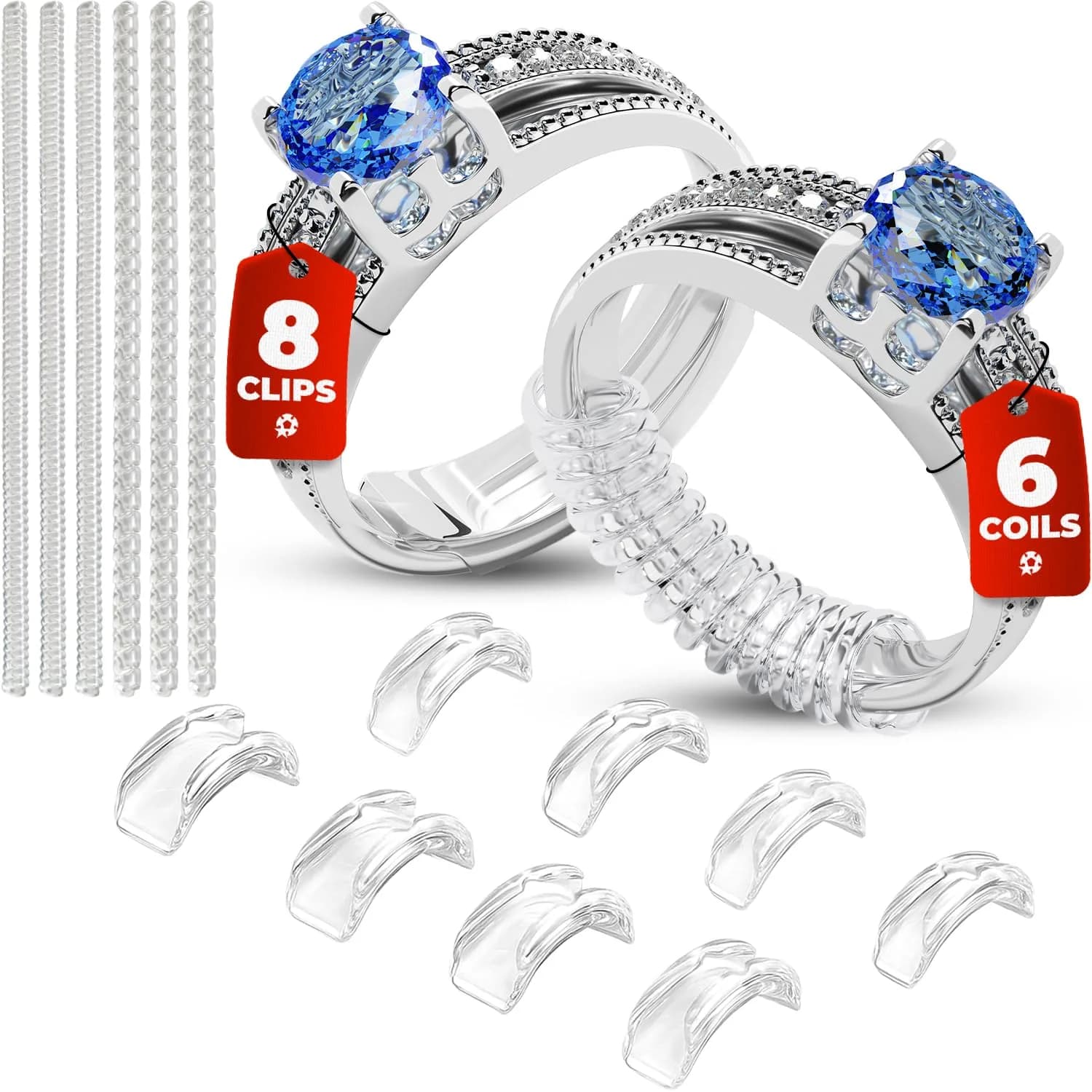 5 STARS UNITED Ring Sizers for Loose Rings - 14 Pieces (1.5–8 mm) | Dual Model Set