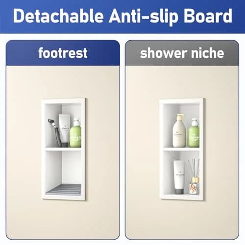 Bernkot Shower Niche, Wall Shower Stool Niche for Bathroom | Rustproof AISI 304 Steel, No Tile Needed thumbnail 5