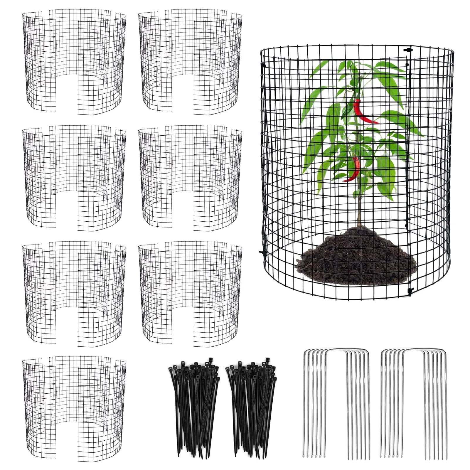 YEXEXINM Metal Plant Protector 12'' x 12'' | Garden Animal Barrier for Small Plants
