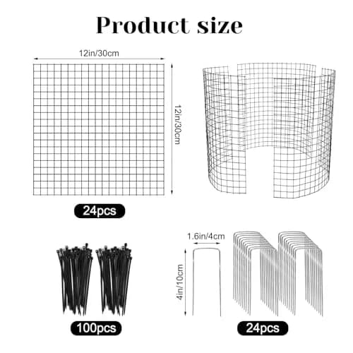 YEXEXINM Metal Plant Protector 12'' x 12'' | Garden Animal Barrier for Small Plants thumbnail 2
