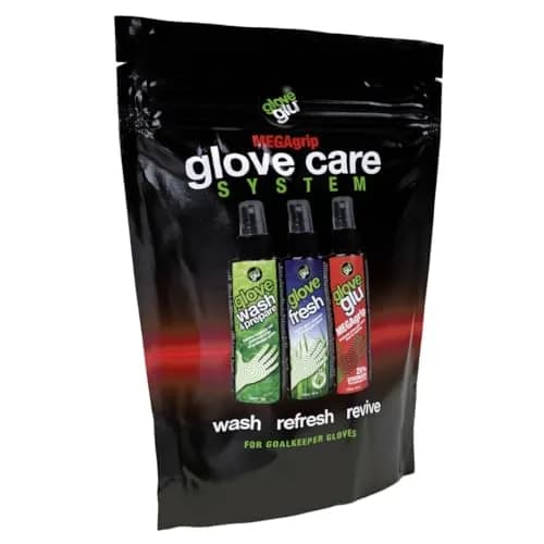 gloveglu Glove Care System Bundle | Premium Wash, Fresh Deodorizer & MEGAgrip Spray 4.05 fl oz Each | Goalkeeper Glove Cleaning & Grip Revival System (Pack of 3) thumbnail 1